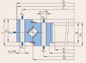 JCB BEARING crossed roller internal gear 98.4251in~