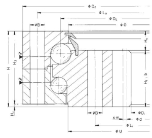 JCB BEARING double row ball difference ball diameter internal gear 0in~39.3700in（4000）
