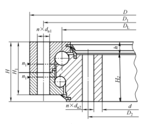 JCB BEARING double row ball difference ball diameter ungeared 50mm-1000mm